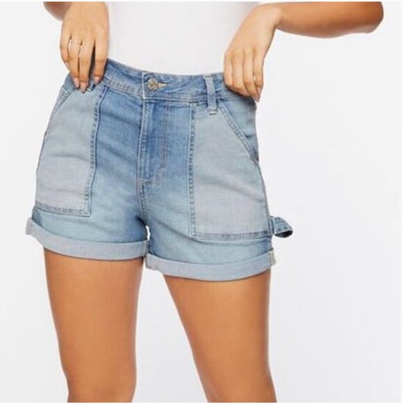 NWT Forever 21 Reworked High Rise Denim Shorts Size 27 - Picture 1 of 8